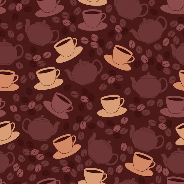 Coffee pattern design Vector Free Download