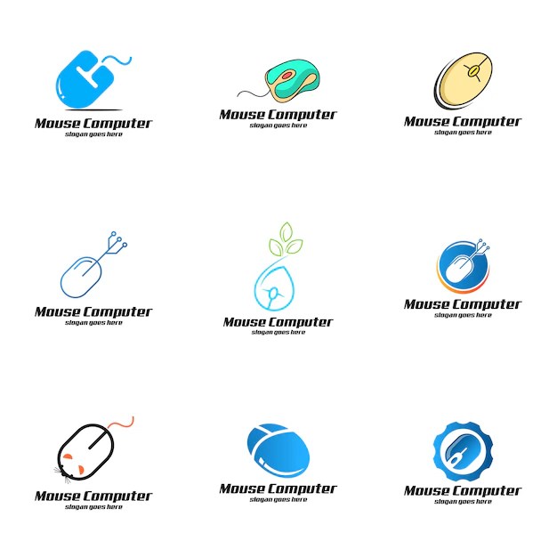 Premium Vector Computer mouse logo set