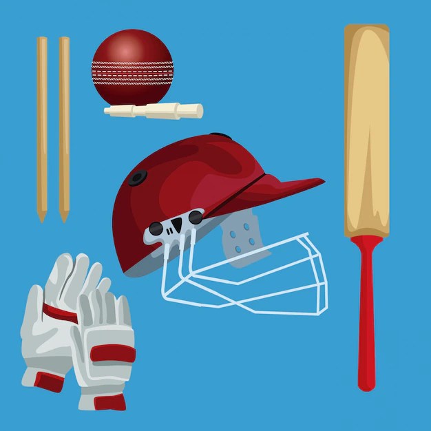 Premium Vector Crickets equipment elements
