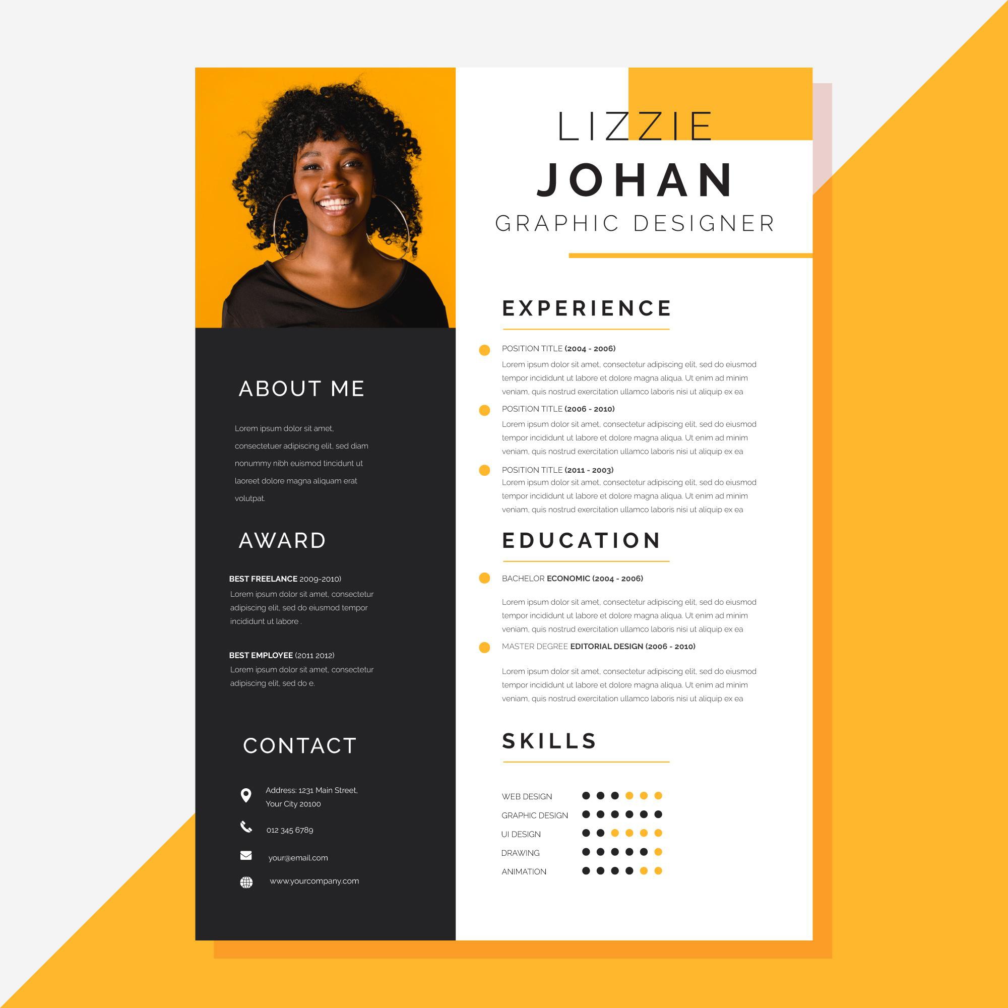 Free Vector Curriculum vitae template