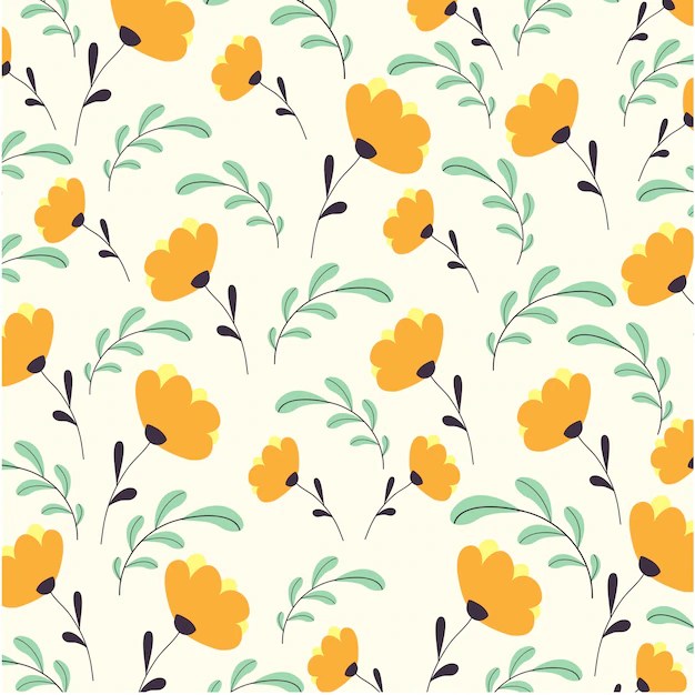 Cute flowers pattern Vector Free Download
