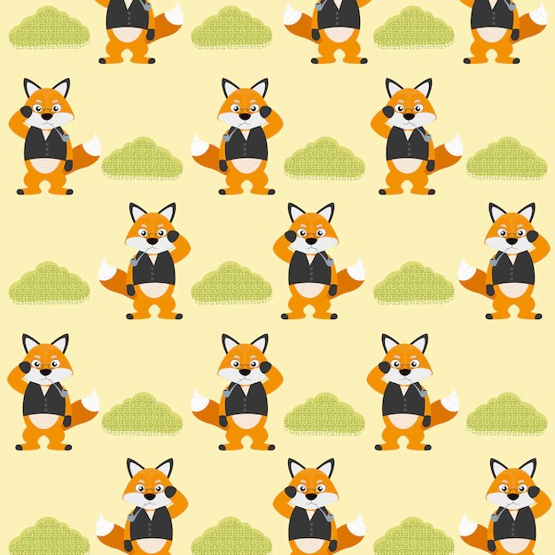 Premium Vector Cute and funny animals background pattern
