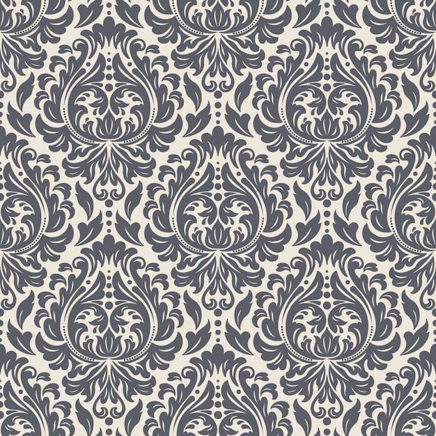Damask seamless pattern background. Vector Free Download