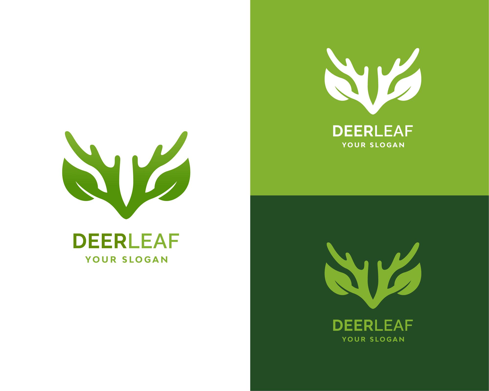 Premium Vector Deer Leaf Logo Brand
