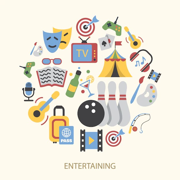 Entertainments elements set Free Vector