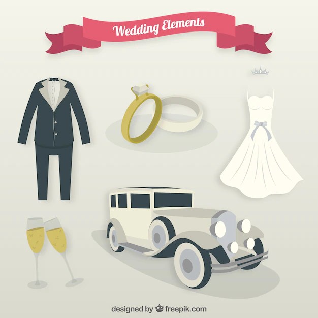 Essential wedding elements Vector Free Download
