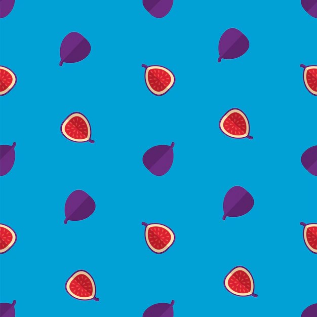 Premium Vector Fig pattern on blue