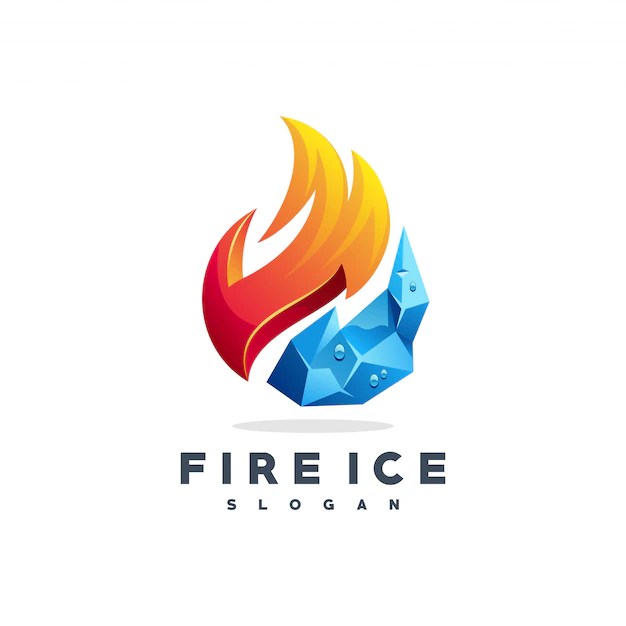 Premium Vector Fire ice logo vector