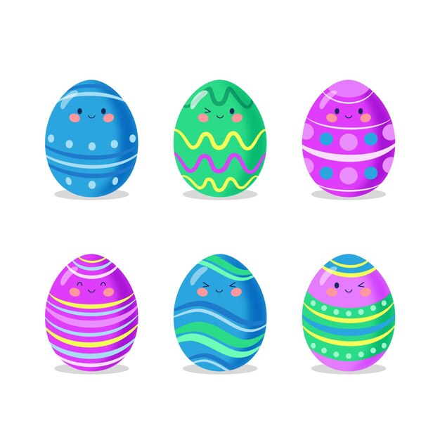 Free Vector Flat easter egg collection