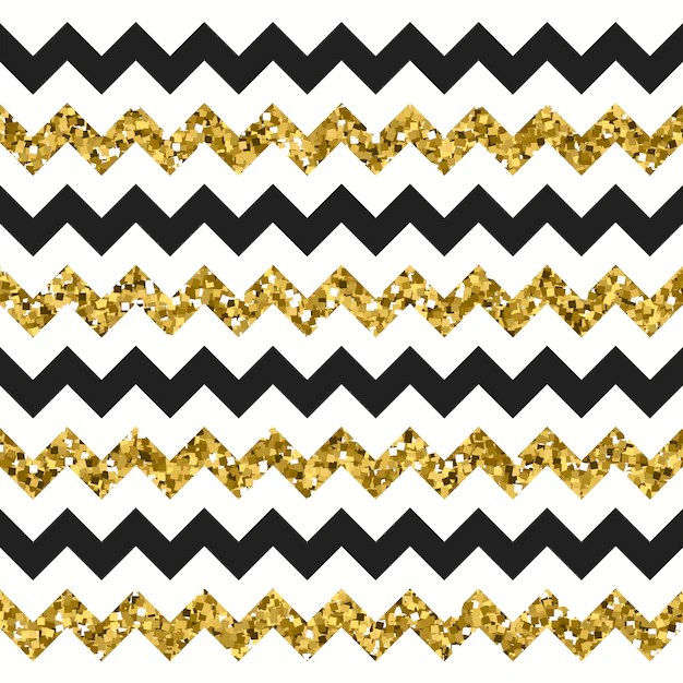 Premium Vector Glittery gold chevron zigzag pattern