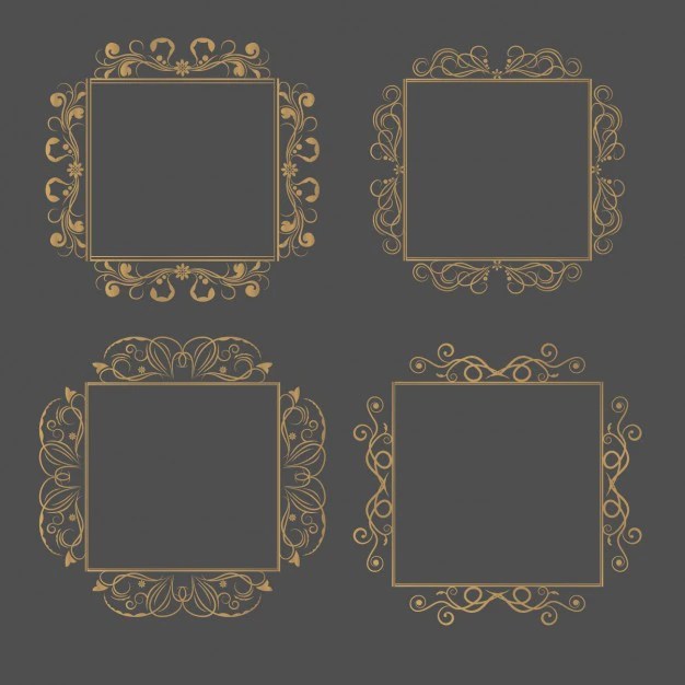 Golden frames collection Vector Free Download