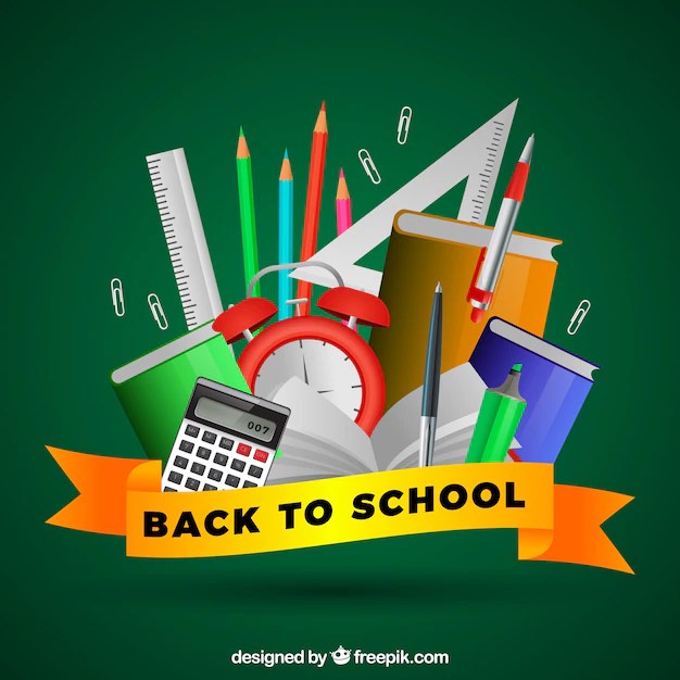 Free Vector Green background of school elements