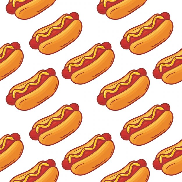 Premium Vector Hotdog pattern background