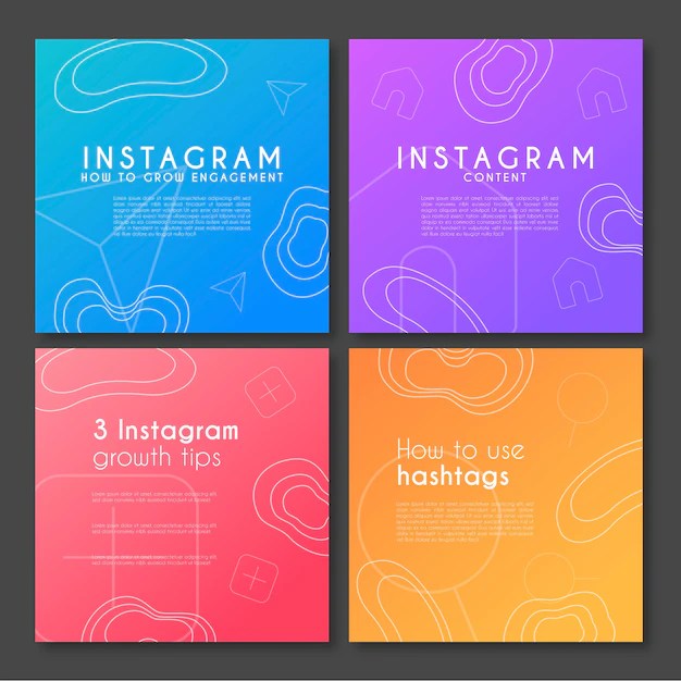 Instagram tips and tricks in gradient Vector Free Download