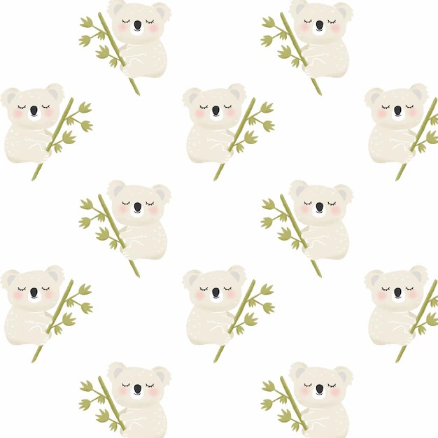 Premium Vector Koala seamless pattern background