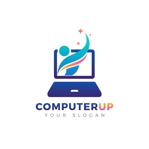 Laptop notebook computer logo vector Premium Vector