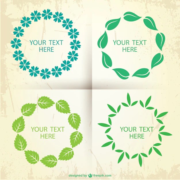 Leaves frames set Vector Free Download