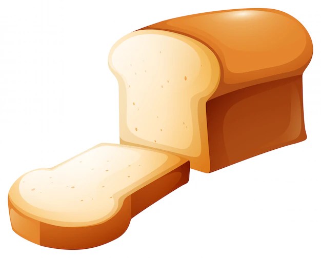 Free Vector Loaf of bread and single slice