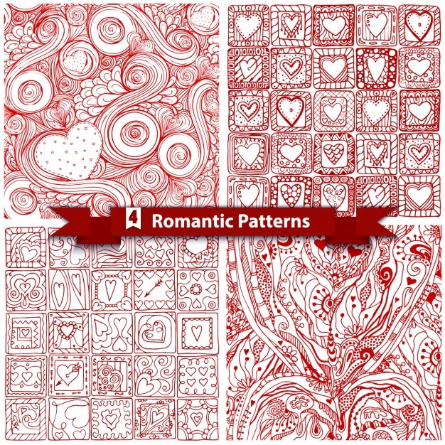 Premium Vector Love patterns collection