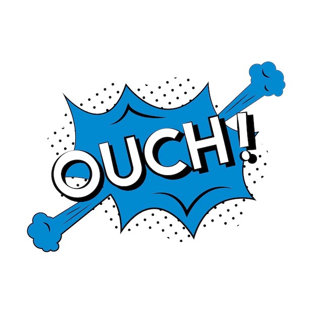 Ouch comic style Vector Free Download