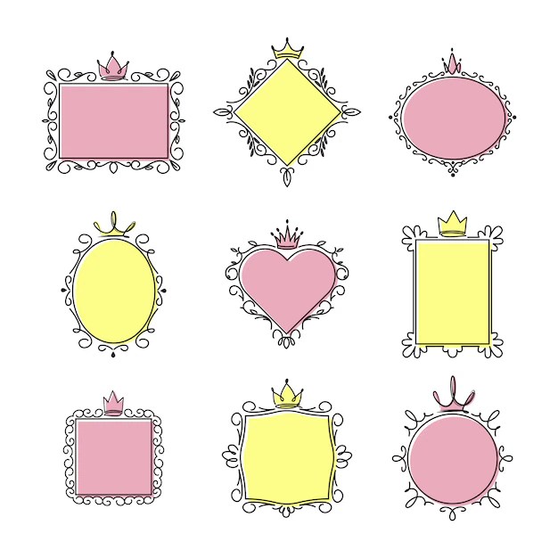Free Vector Princess mirror frames set