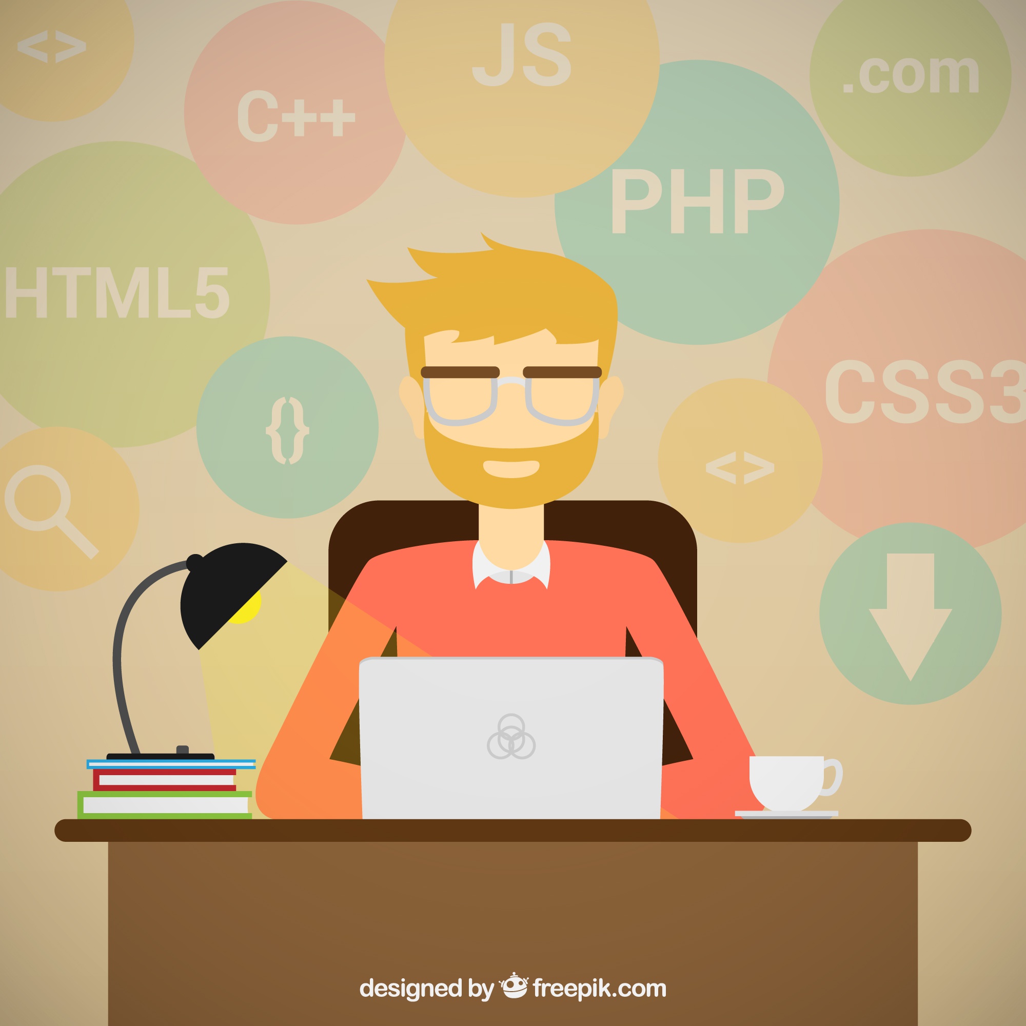 Programmer and process coding Vector Free Download