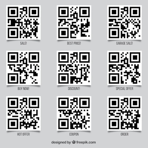 Qr code set Free Vector