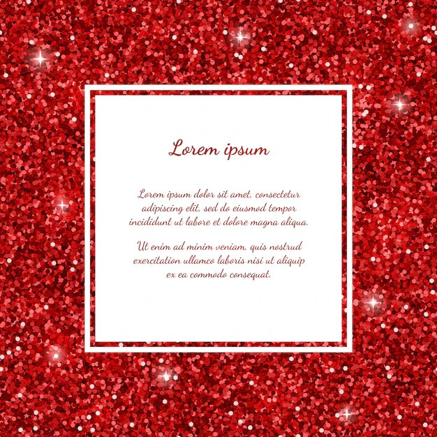 Premium Vector Red glitter background, frame, seamless pattern vector
