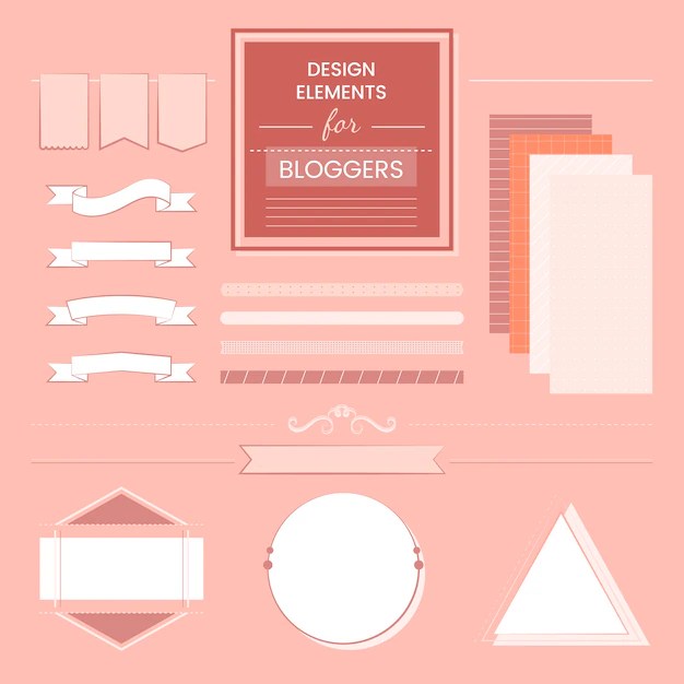 Free Vector Set of design elements for bloggers vector
