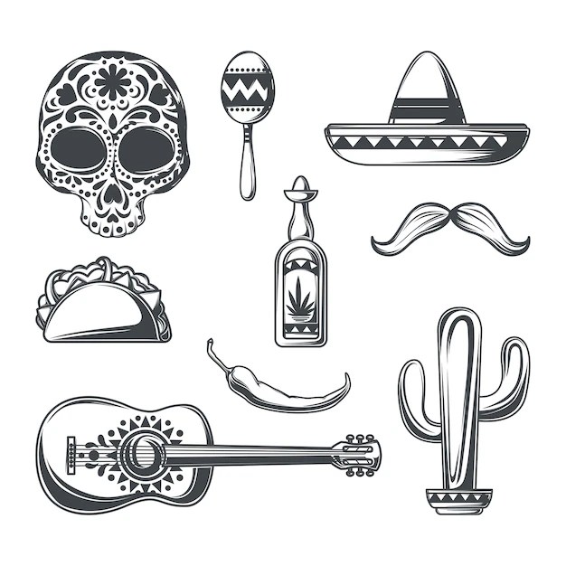 Free Vector Set of mexican elements