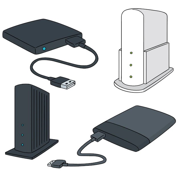 Premium Vector Set of storage device