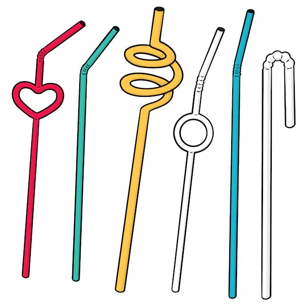 Premium Vector Set of straw