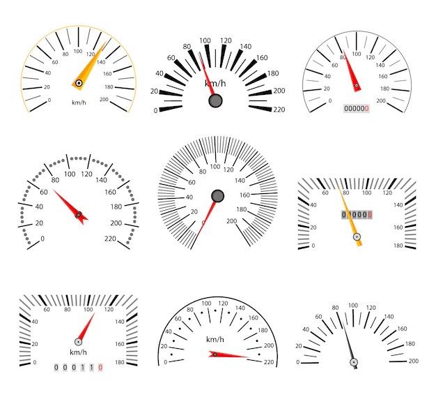 Premium Vector Speedometer set
