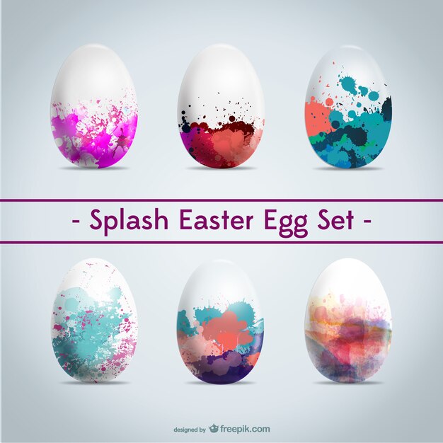 Free Vector Splash easter eggs set