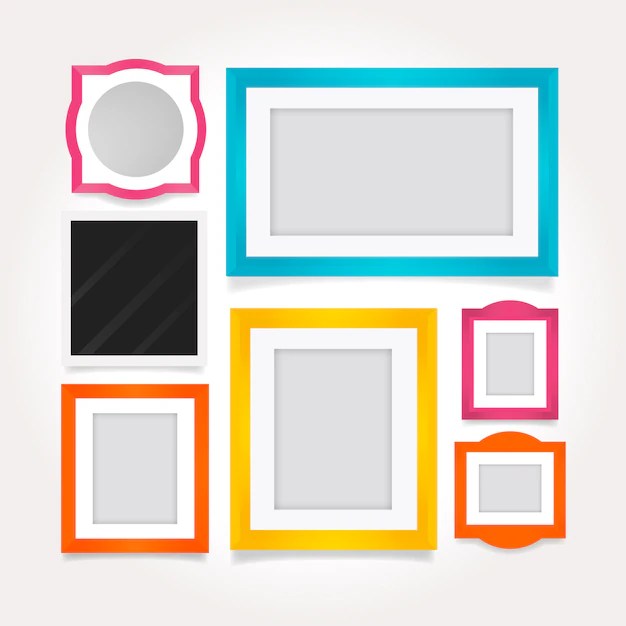 Free Vector Stylish colored frames in flat design