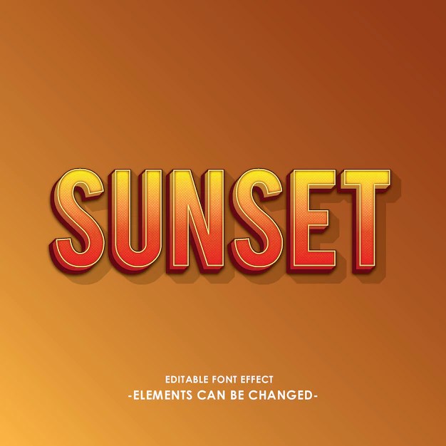 Sunset font effect Premium Vector