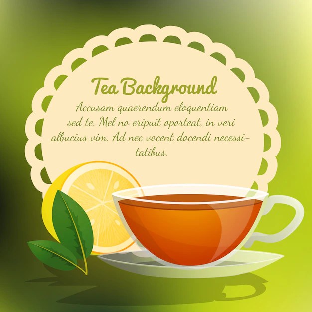 Tea background design Vector Free Download