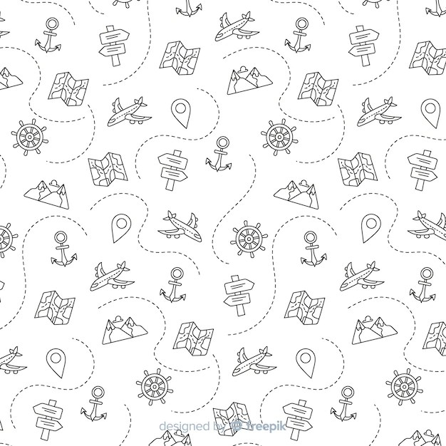 Free Vector Travel pattern background