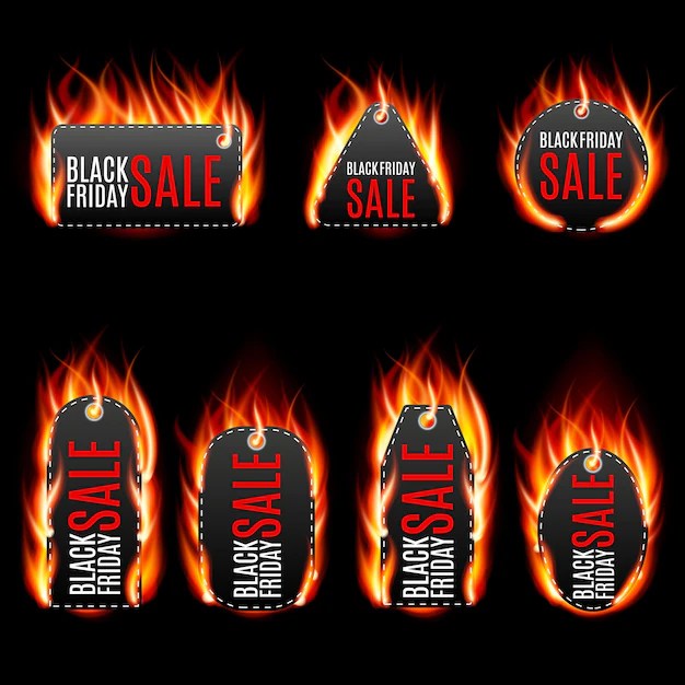 Premium Vector Vector fire labels set.