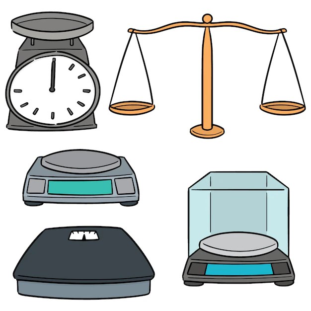 Premium Vector Vector set of weighing machine