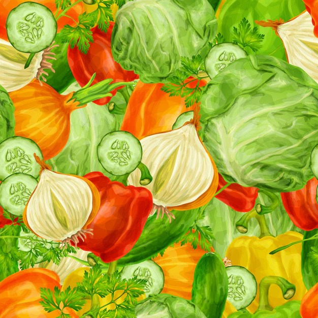 Vegetable background Vector Free Download