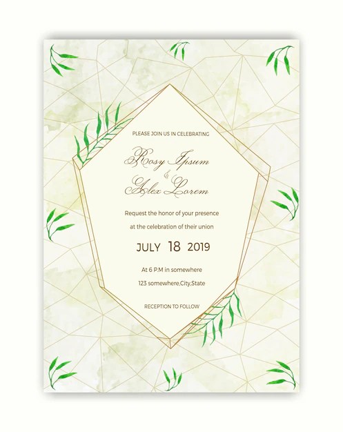 Wedding card Premium Vector