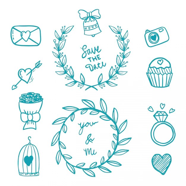 Premium Vector Wedding elements
