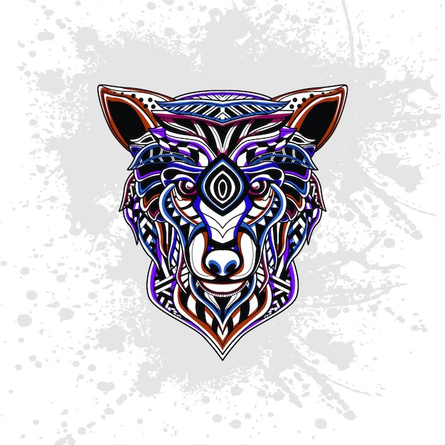 Premium Vector Wolf from abstract decorative pattern