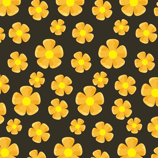 Free Vector Yellow flowers pattern