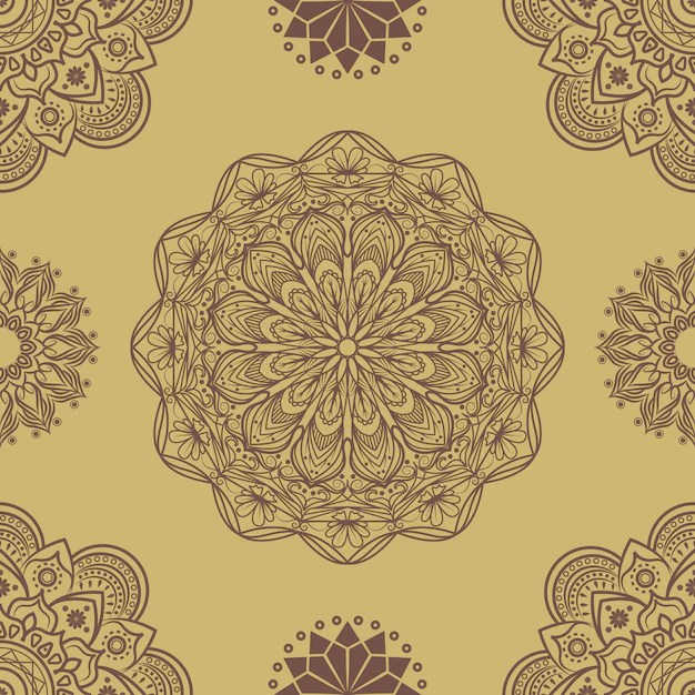 Premium Vector Yellow mandala pattern background