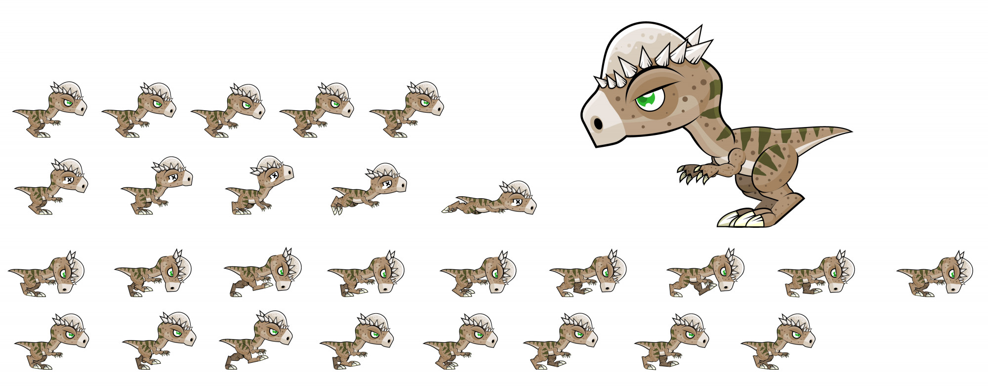 Dinosauro gioco sprites Vettore Premium