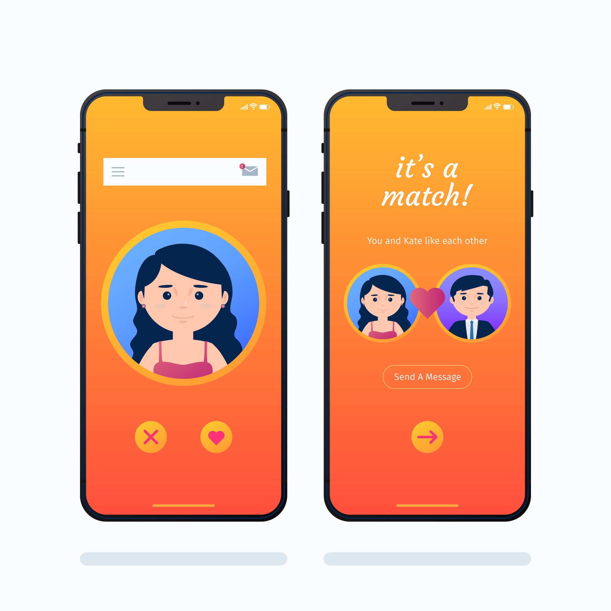 Interface D'application De Rencontres Vecteur Gratuite