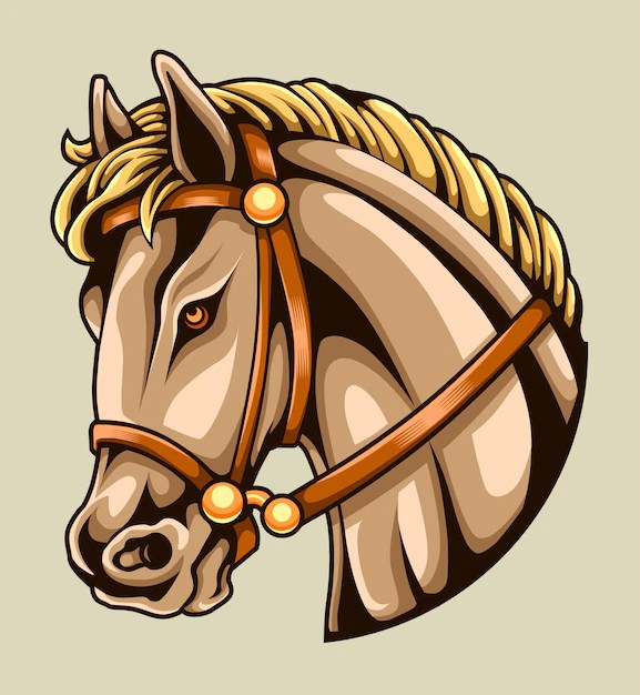 Cabeza de caballo Vector Premium