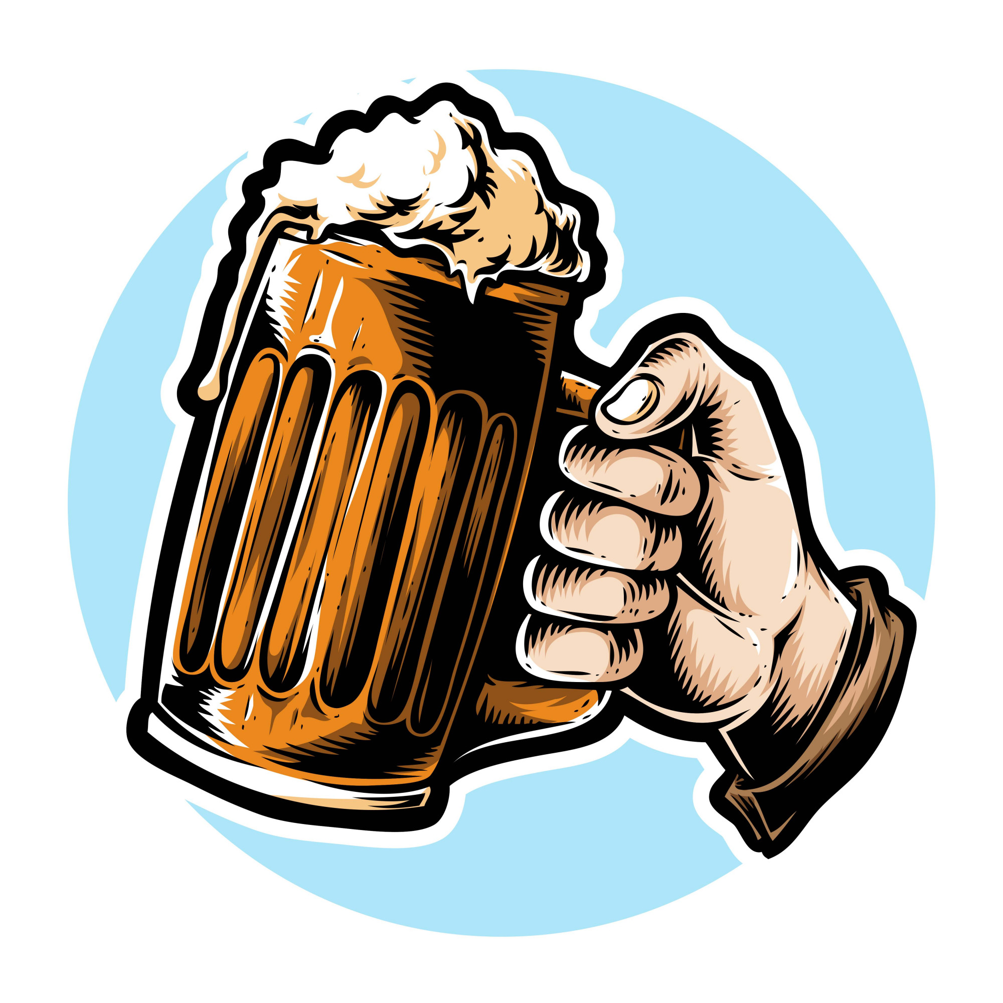Cerveza De Mano Vector Premium